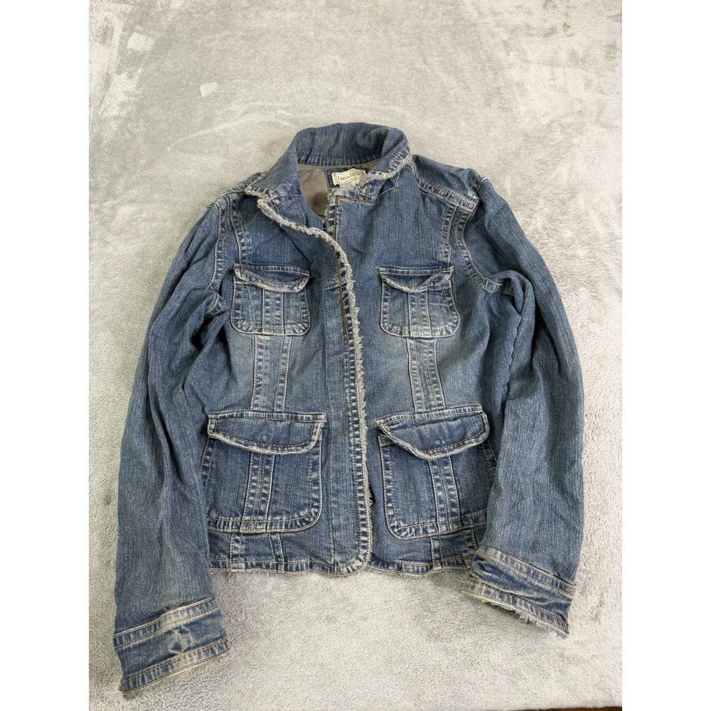 Vintage Y2K Live A Little Denim Jean Jacket Women's Size XL Blue